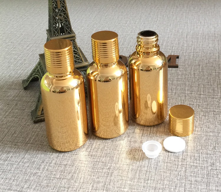 50pieces empty 30ml gold color glass Essential oil bottle 