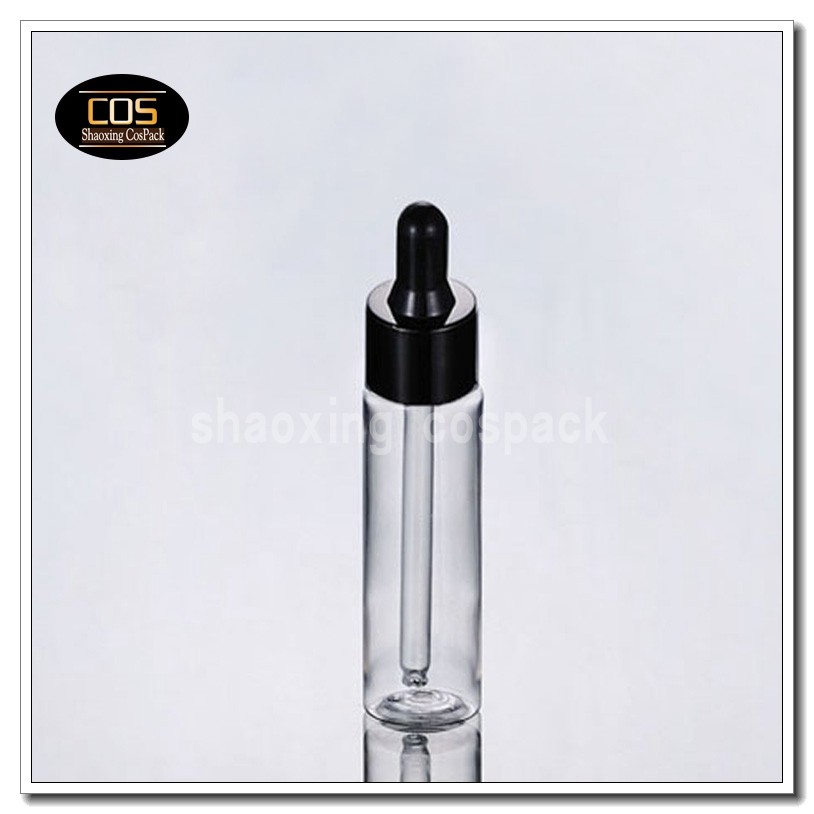 DB27-30ml clear bottle with black rubber and shell (1)