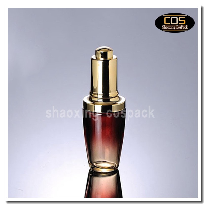 DB40-30ml red glass dropper bottle with gold top (1)