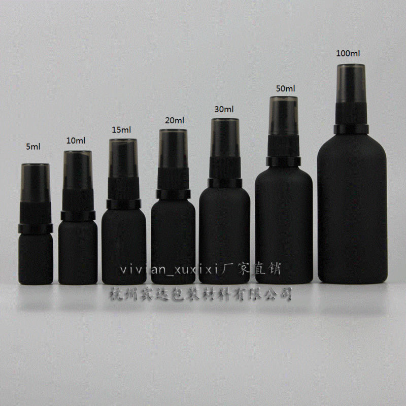 30pcs 15ml black frosted Glass travel 