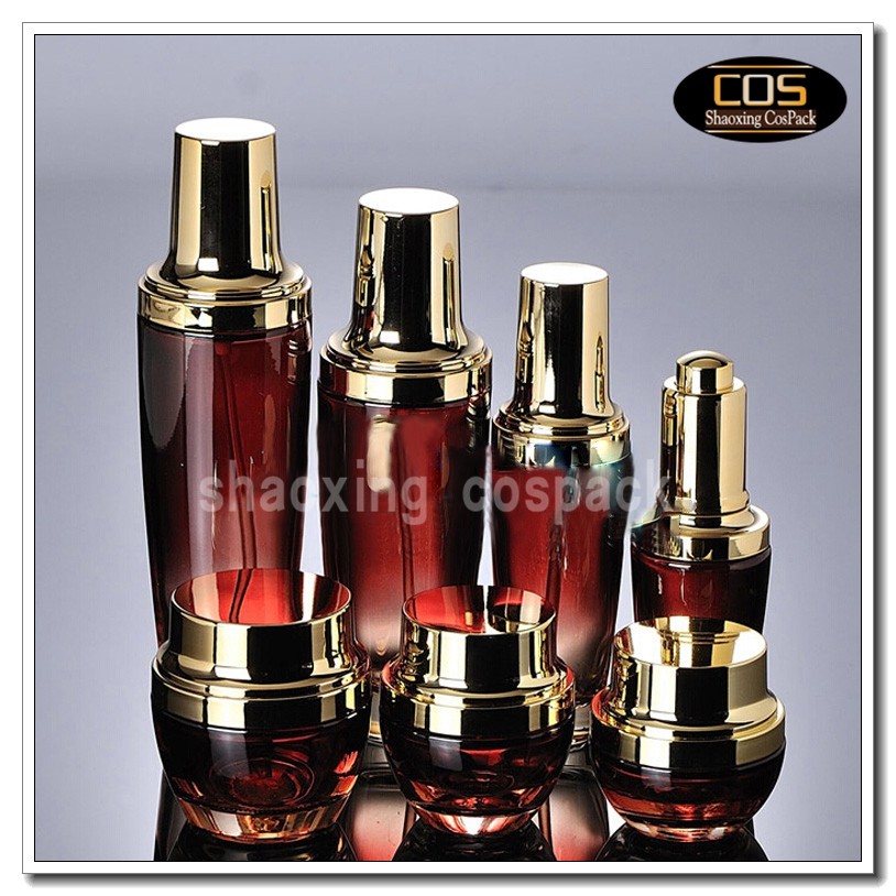 DB40-30ml red glass dropper bottle with gold top (2)