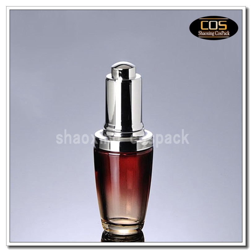 DB40-30ml red bottle glass with silver cap (1)