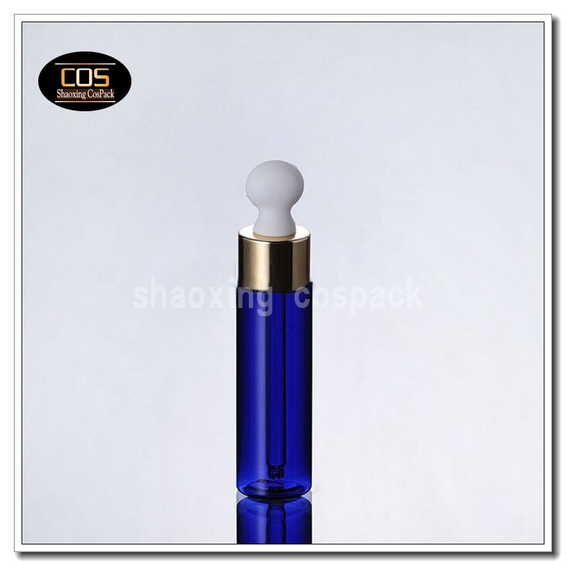 DB27-30ml blue bottle with gold ring white rubber (2)