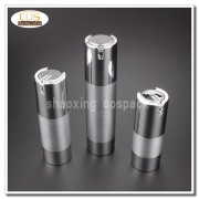 silver plastic airless bottle