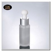 DB26-25ml frost dropper bottle with matt silver cap (1)