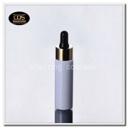 DB27-30ml white bottle with gold shell dropper (1)