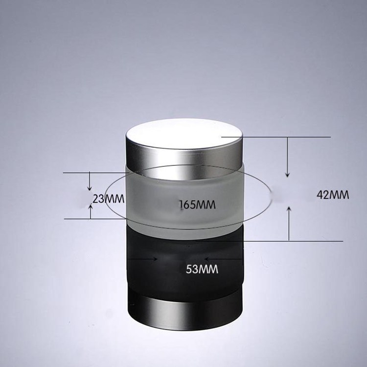 1 oz cosmetic cream jar, frosted glass cream jar with silver lid , wholesale 30 ml Cosmetic Packaging