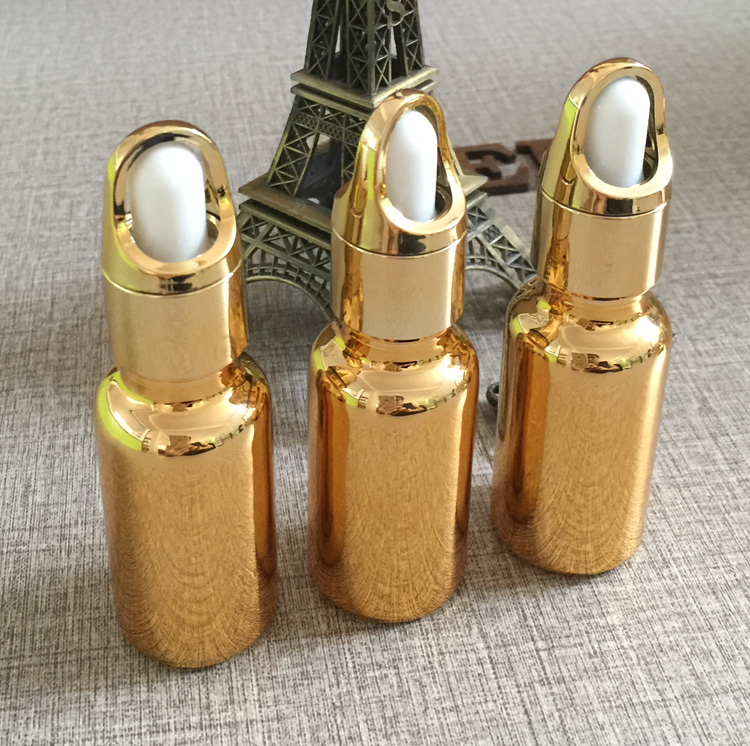 50pieces/lot 20ml gold plated essentical oil bottle wholesale