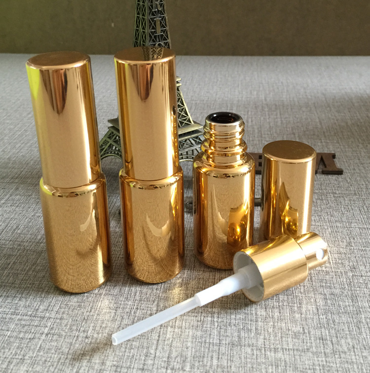 50pieces/lot 15ml gold plated refillable empty atomiser spray perfume bottle