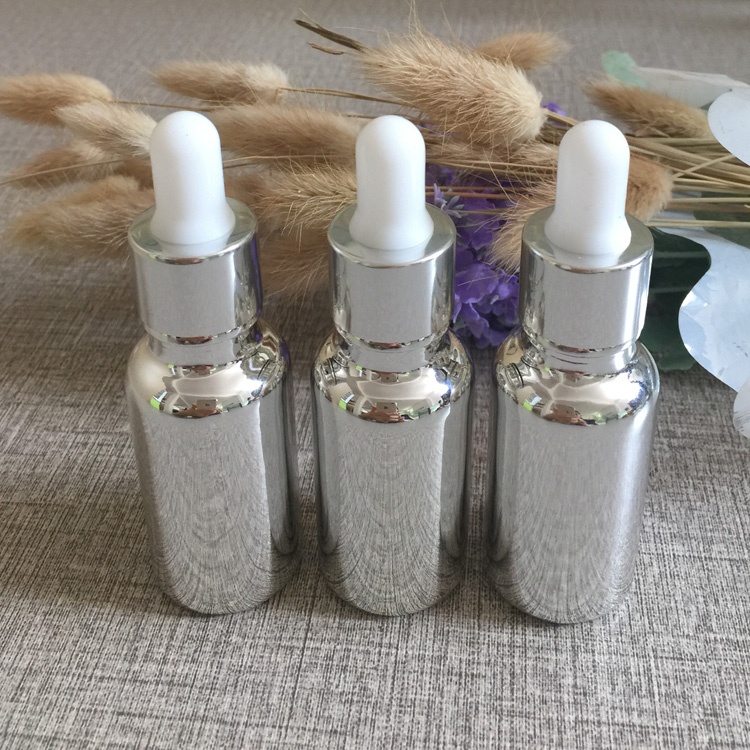 50pieces/lot 20ml High temperature silver plated dropper bottle