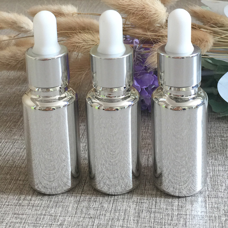 50pieces/lot 15ml High temperature silver plated dropper bottle