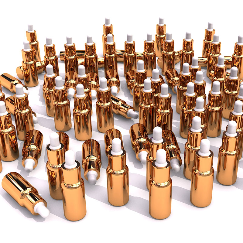 100pcs Gold high-grade glass 15ml dropper bottle for essential oil