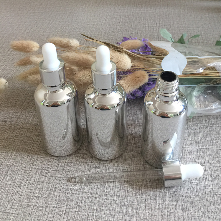 50pieces/lot 50ml silver dropper bottle for essentical oil