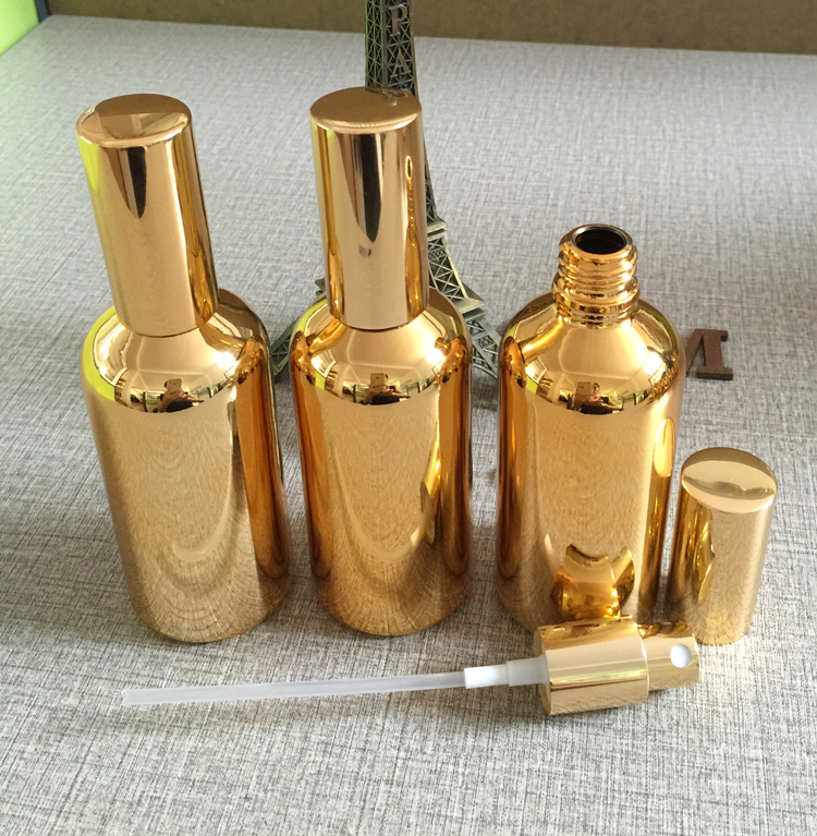 50pieces/lot 100ml gold plated refillable empty spray perfume container - Image 5