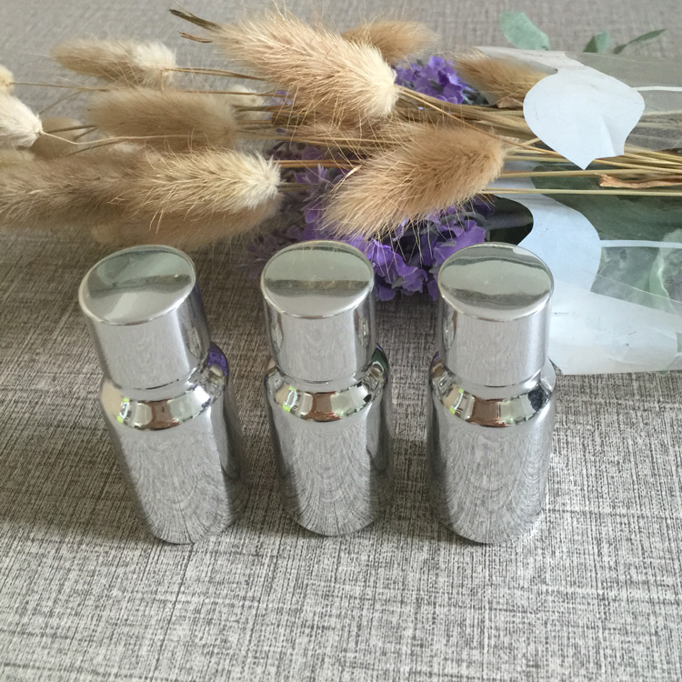 50pieces/lot empty 10 ml silver glass essentical oil container wholesale