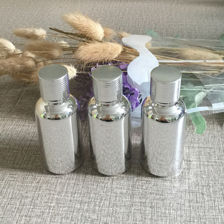 50pieces/lot silver glass 1 ounce essentical oil bottle wholesale