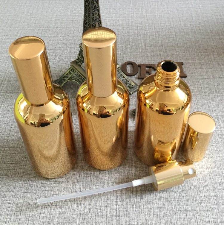50pieces/lot 100ml gold plated refillable empty spray perfume container - Image 3