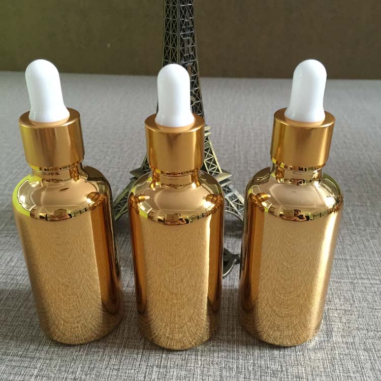50pieces/lot 50ml  gold plated dropper bottle for essentical oil