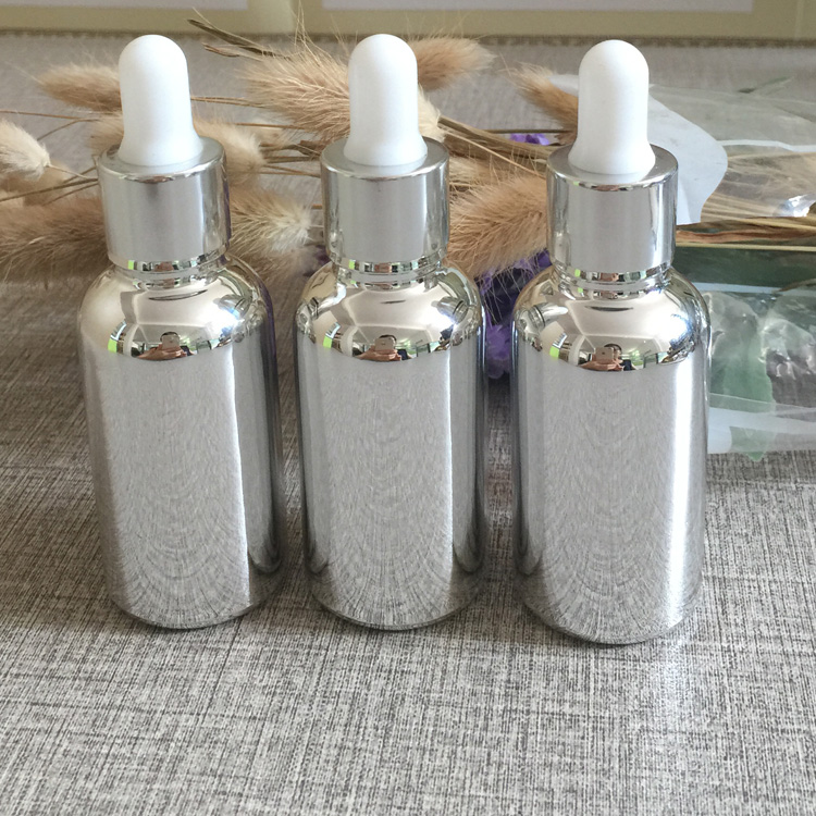50pieces/lot 30ml empty glass silver plated dropper container for Essential oil - Image 4