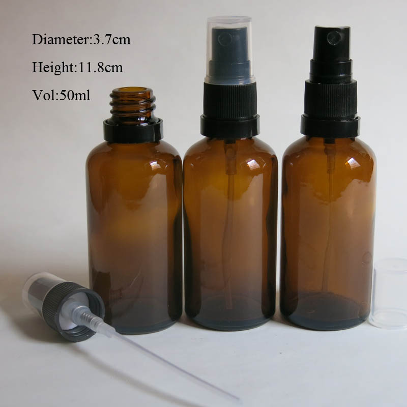 100pcs 50ml amber glass spray bottle