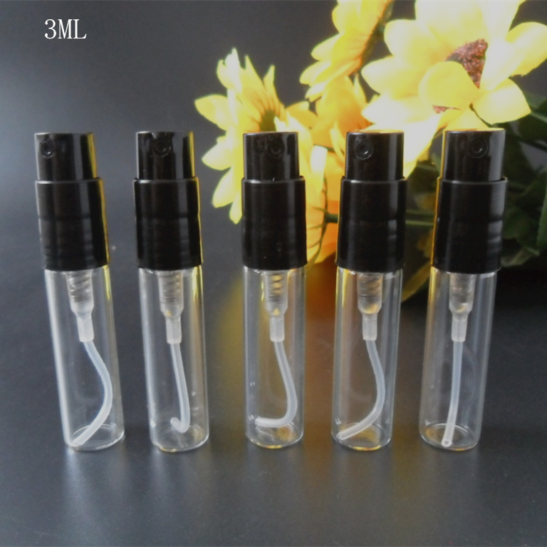 100pcs 3ml small glass perfume bottles with sprayer