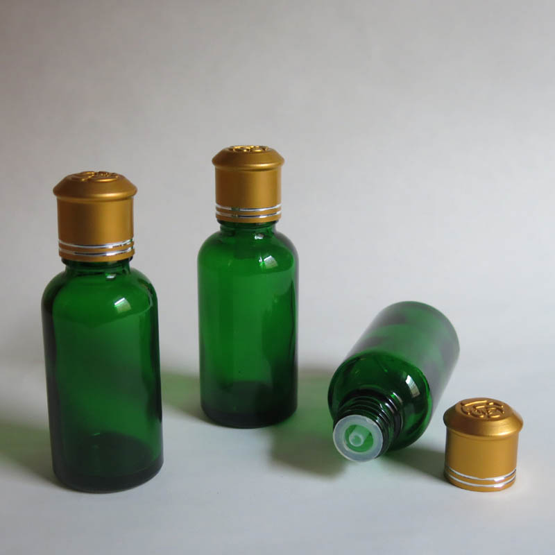 100pcs 30ml Green Glass Bottle With Cap