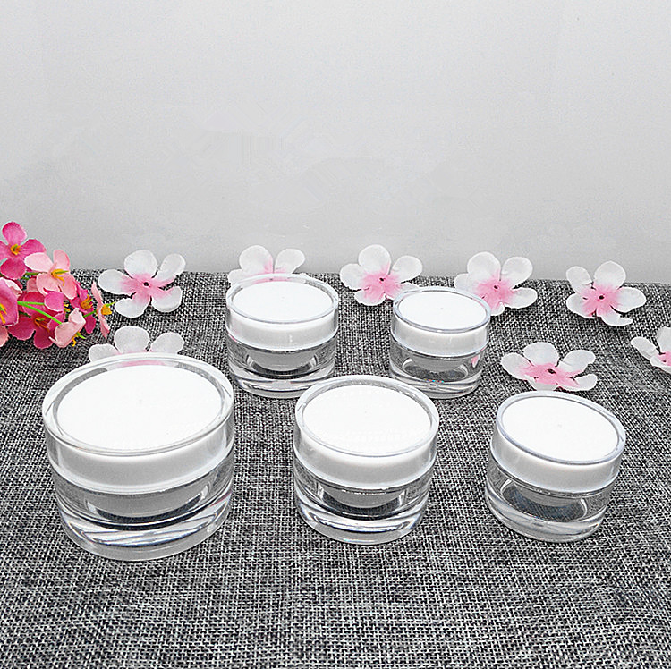 100pcs 5g 10g golden and white Round mini Acrylic Cream jar