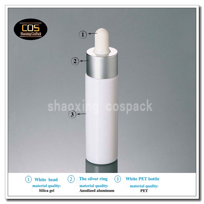 100pcs 30ml white dropper bottle plastic