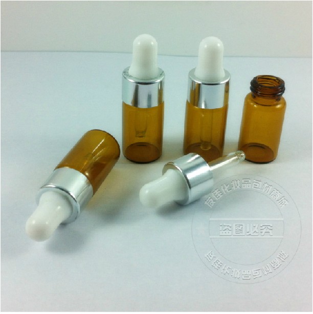 100pcs/lot wholesale 3ml brown round essential oil bottle
