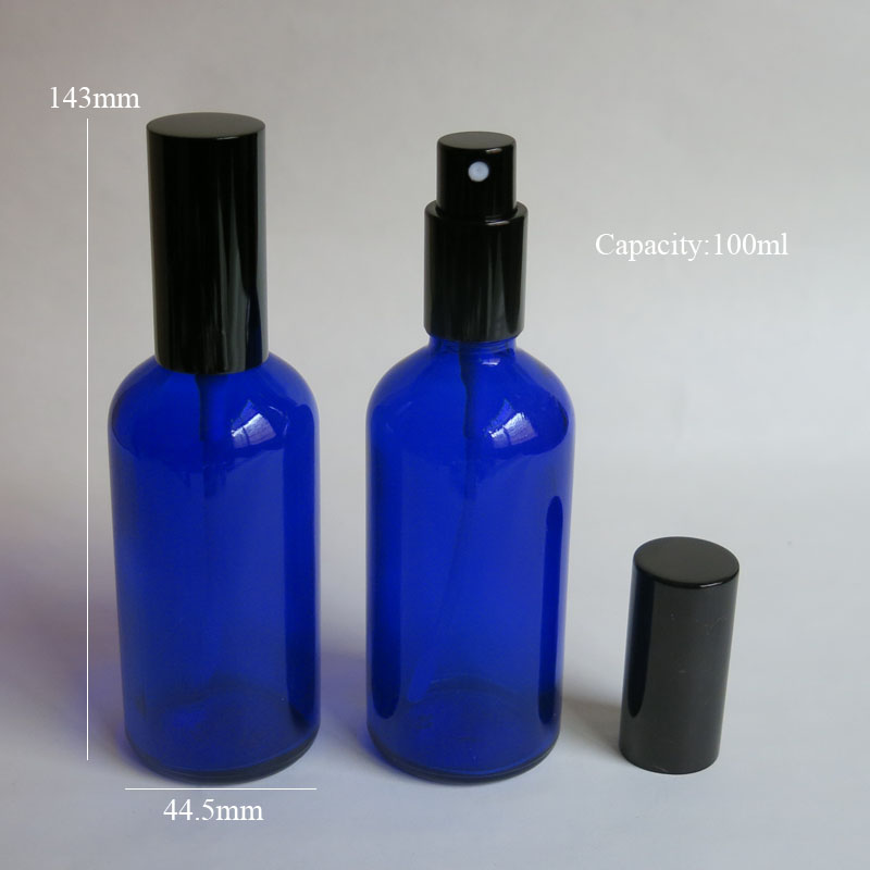 100pcs 100ML Blue  Essential Oil glass Mist Spray Bottles