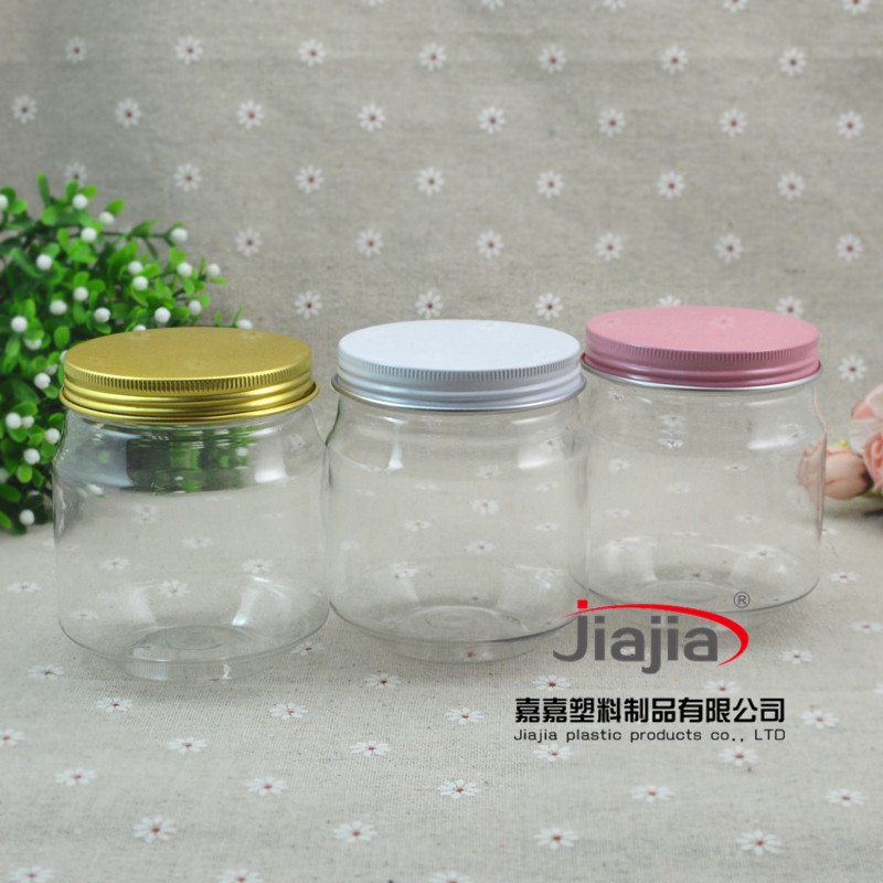 50pcs/lot 300g PET Jar with Golden white or pink Lid