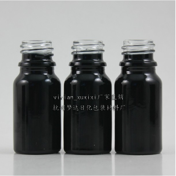 100pcs wholesale 10ml shiny black empty bottle without any caps