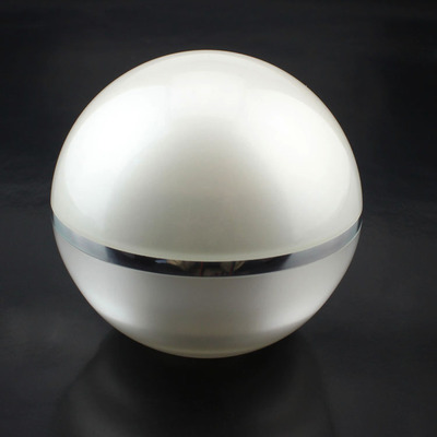 50pcs 50ml pear white acrylic ball jar with silver line