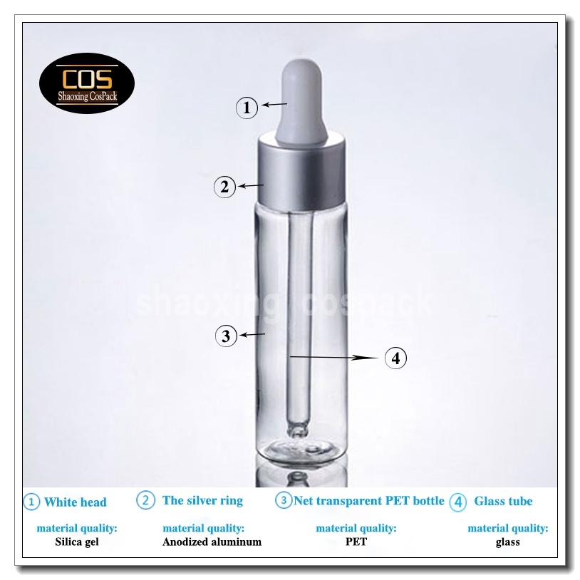 100PCS empty 30ml clear plastic dropper bottles wholesale