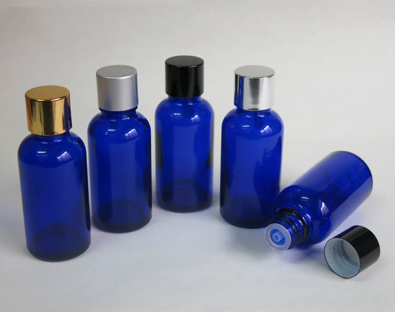 hush blue glass bottle for hair