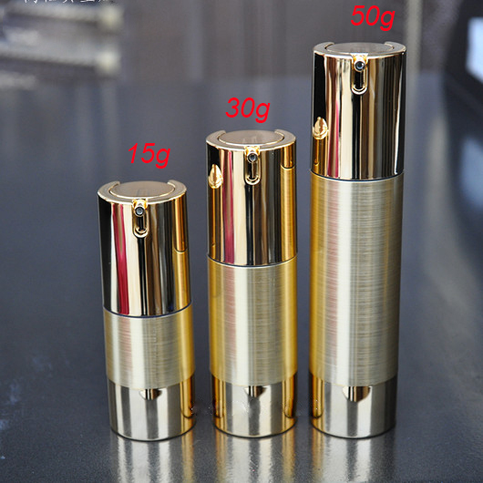 50pcs 50ml UV gold airless vacuum pump lotion bottle
