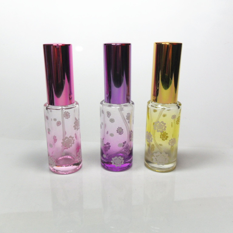100pcs 15ML spray color straight round glass empty perfume spray bottle