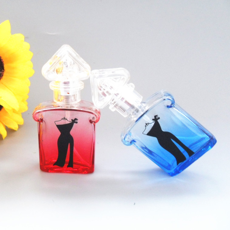 100pcs 10ML small black dress and colorful spray perfume glass bottles empty