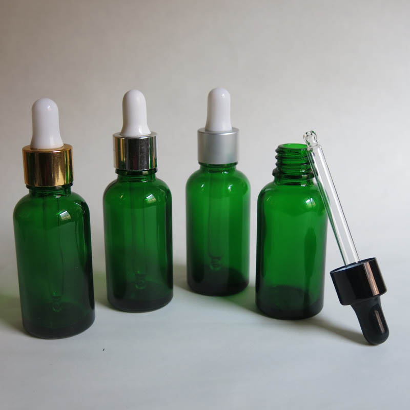 100pcs High quality 30ml green glass dropper bottle