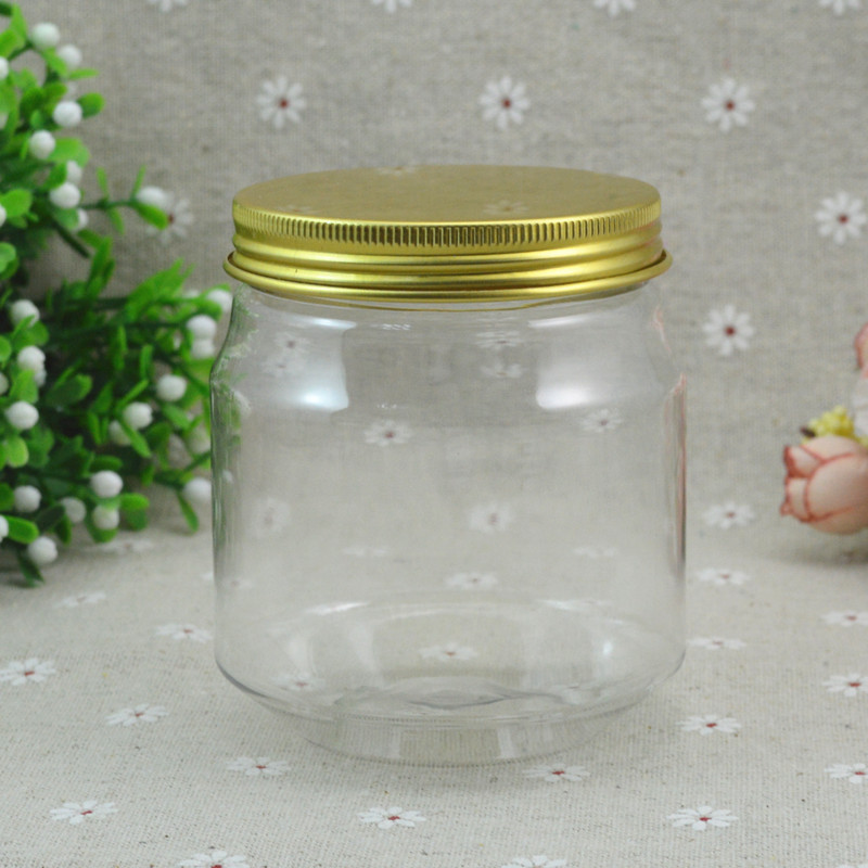 50pcs/lot 300g PET Jar with Golden white or pink Lid - Image 3