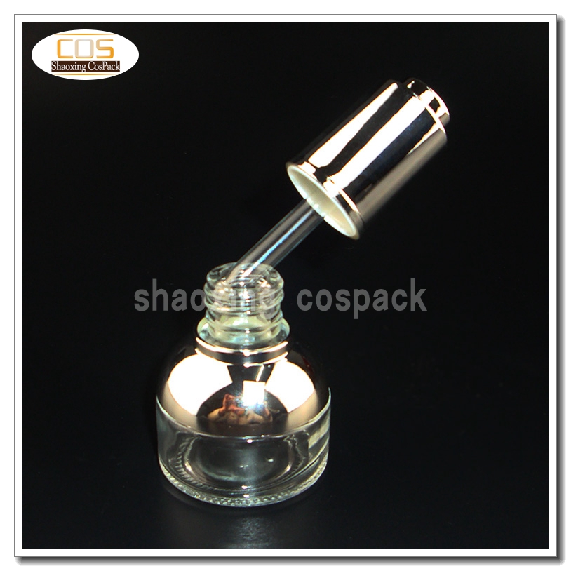 100pcs DB24A 20ml glass press bottle with silver dropper cap empty