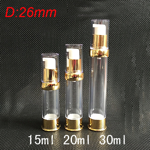 100pcs 30ml clean airless bottle with UV gold pump and clean lid