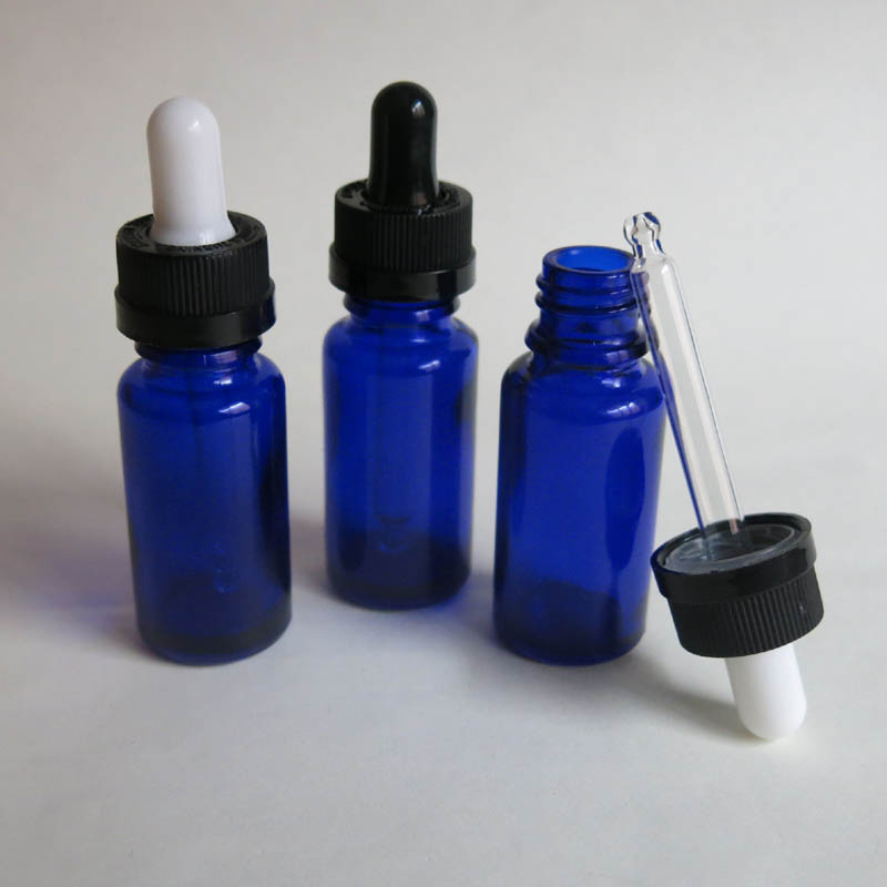100 Pcs 15ml Blue Glass dropper bottle