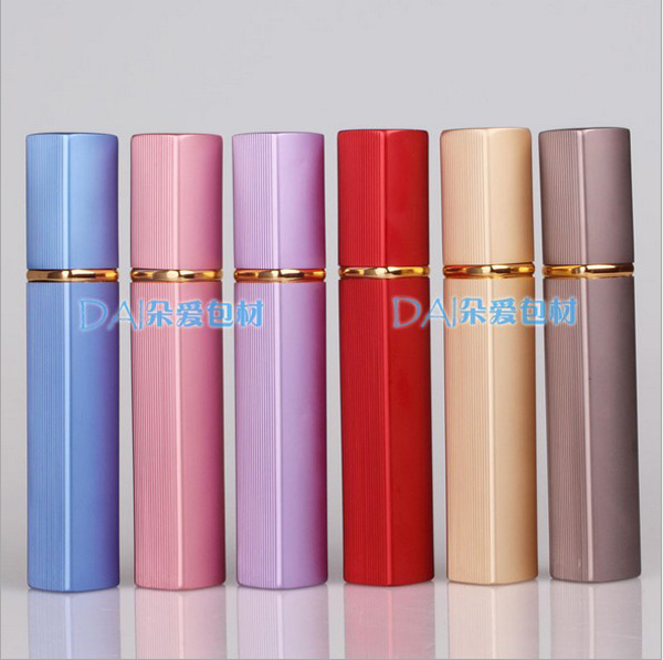 150pcs 6 color Metal Case Glass Tank 12ml Perfume Bottle Aluminum Nozzle Spray Refillable Bottles