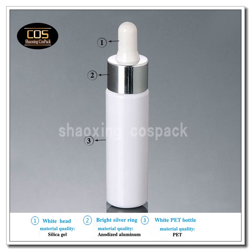 100pcs 30ml white PET plastic dropper bottle for e-liquid