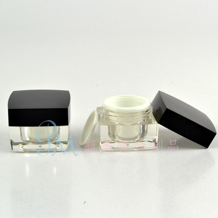 buy 100pcs 10g acrylic black square small jar