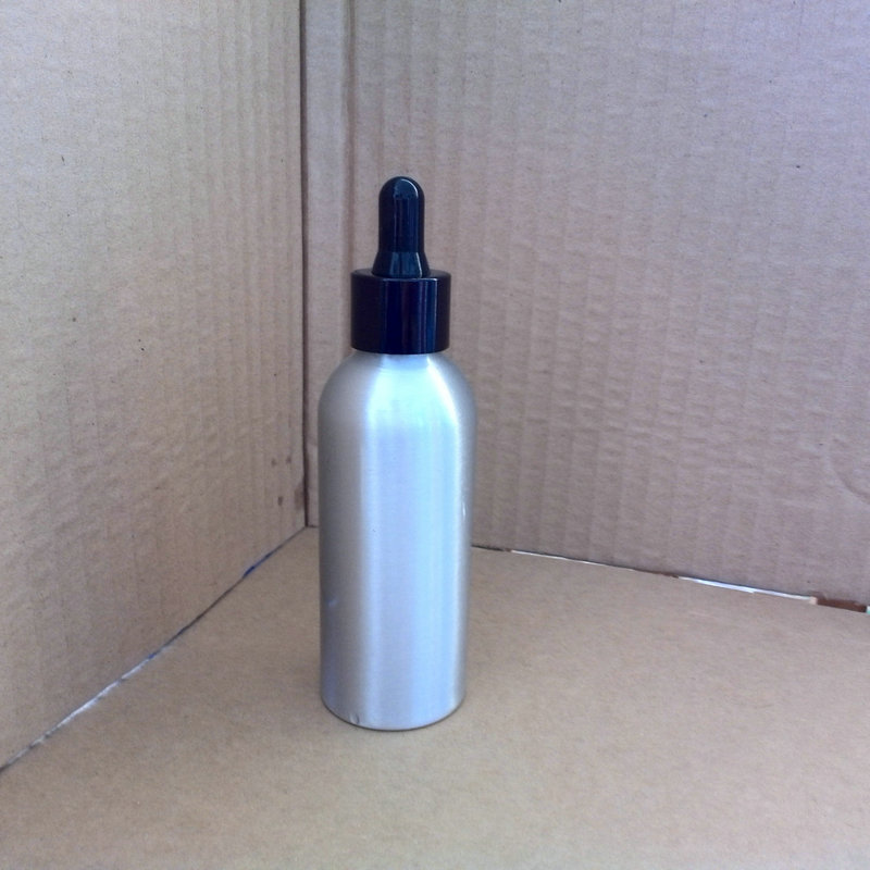 50pcs wholesale 20ml aluminum silver bottle With (black ring + black rubber) dropper lid