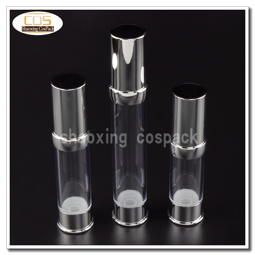100PCS Online Selling ZA218-30ml clear cosmetic bottle with airless dispenser