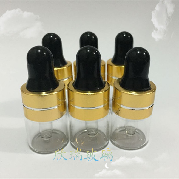 100 pcs 1ml Clear Glass Dropper Bottles For Essential Oil