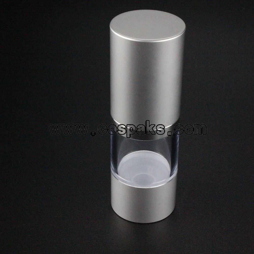 50pcs aluminium base cosmetic 15ml airless bottle